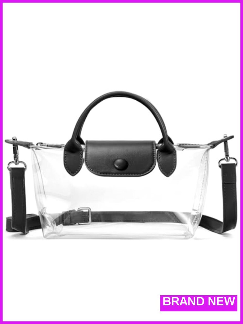 Clear Stadium Approved Crossbody Bag Small Waterproof PVC See Through Purse